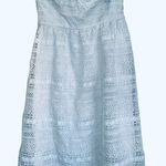 J.Crew Size 8 Strapless Light Olive Green Eyelet Laced Dress Cotton Full Lining Photo 0