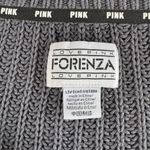 Vintage 90s PINK Forenza Navy Blue Gray Cropped V Neck Cotton Sweater Size Small Photo 4