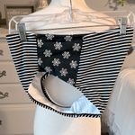 High Rise Waisted Bikini Bottom Black Striped Swimsuit Womens Small New Roomy Photo 13