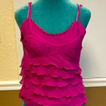 Anne Carson Anne Carson 100% Silk Ruffle Camisole Top - Size Small Y2K Vintage Fuschia Photo 0