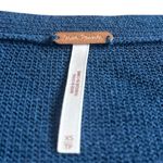 Free People Long-Length Teal Blue Criss Cross Pullover Sweater Bell Sleeves XS Photo 4