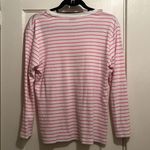 Ralph Lauren Sport | Pink  & White Striped Long Sleeved Basic T-Shirt Top Large Photo 4