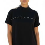 ZARA  Black Short Sleeve Top with Studs Photo 0