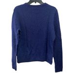 H&M LOGG Large Merino Blend cable knit Navy sweater Long sleeve Crew Neck Photo 3