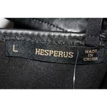 NWOT Womens Hesperus HT1767 Black Faux Leather Zipper Back Crop Top Size L Large Photo 2
