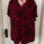 Tiffany Tulip Sleeve Blouse Red Size XXL Photo 3