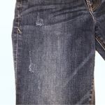 EXPRESS  Size 0R Stretch Repreve Ankle Legging Mid Rise Blue Distressed Raw Hem Photo 5