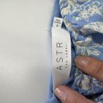 ASTR The Label Dress Womens Small Milkmaid Floral Puff Sleeve Smocked Mini Blue Photo 2