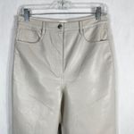 Wilfred  Size 10 Faux Leather Pants‎ White Straight Solid High Rise Flawed 1692 Photo 2