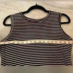 Bobeau  Black White Stripes Sleeveless Crew Neck Twist Hem Textured Tank Size S Photo 6