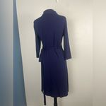 Seraphine navy purple wrap collar dress quarter length sleeves size 10 Blue Photo 2