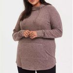 Torrid  Super Soft Plush Cowl Neck Tunic Hoodie warm stone (brown) plus size 3X Photo 0