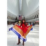 THEBE MAGUGU Red Gradient Asymmetric Pleated Cocktail Collared Chiffon Dress M Size M Photo 4