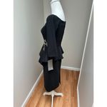 NEW Theia Cocktail Embroidered Mid Length Black Dress size 2 Photo 3