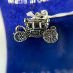 VTG made In Germany Sterling Silver Charm Royal Carriage Coach Movable Wheels Photo 2
