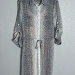 Old Navy Reptile Print Nude Gray Shirt Dress Small Tie Waist Photo 1