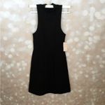 Free People  Mary Jane Black Ribbed Mini Dress Photo 2