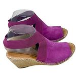 Gentle Souls Gentle Soul Kenneth Cole Colleen Purple Suede Espadrille Wedges Peep Womens 8.5 Photo 0