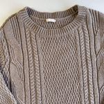 Gap Women’s M Boyfriend Cable Knit Pullover Sweater Long Sleeve Mushroom Brown Photo 12