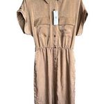 Socialite  Utility Midi Shirt Dress Small Brown Soft Minimalist Read Description Photo 0