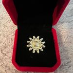 Women’s Golden Embellished Statement Ring Size 8 Gold Photo 0