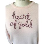 Lingua Franca Cashmere Pale Pink Embroidered Heart of Gold Sweater Size Medium Photo 1