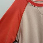 MOTHER The Boost Crop Crewneck Pullover Sweatshirt Orange Tan Size S Photo 2