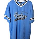 Harper And Ivy Sporty Vintage Blue Jersey Style Short Sleeve Shirt Sz M NWT Size M Photo 0