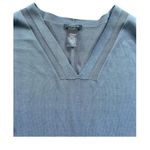 Lafayette 148 New York Cotton Blend V Neck Long Sleeve Tunic Dress Blue Size L Photo 2