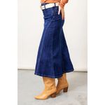 Free People Zia Denim Midi Skirt Size in Wash Bad Habits US 26 NWT Photo 12