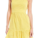 Chelsea and Violet  Linen Dress Size Medium Ruffle Open Back Celery Yellow Sz M New Photo 0