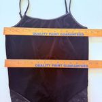 Victoria's Secret VTG Y2K  Black Velvet and Lace Detail Strappy Bodysuit Sz M Photo 4