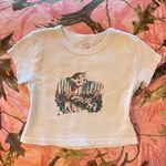 Brandy Melville rare kitty cat flower meadow print baby tee Photo 6