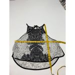 Free People ‎ Black White Print Sleeveless Tank Top Button Side Tie Back Medium Photo 6