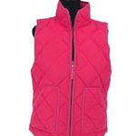J. Crew Womens Down Filled Zip Up Sleeveless Quilted Puffer Vest Hot Pink Small Photo 0