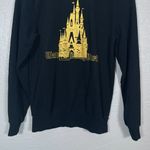 Disney Walt World Women XS Black Gold Castle Crewneck Sweatshirt Long Sleeve Photo 1