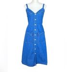 #16 NWT MOTHER Denim The Double Fold Dress in Cutting Edge Blue Size L Photo 6