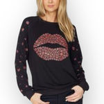 Lauren Moshi  ᨎ Noleta Ruby Lip Super Soft Pullover Sweatshirt ᨎ Jet Black ᨎ XS Photo 0