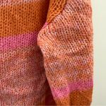 Free People Free People Candy Stripe Pink Orange Knit Long Sleeve Cowl Neck Tunic Sweater M Photo 9