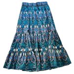Cara Cara Chase Skirt in Forest Biome Deco Size Medium NEW Maxi Boho A Line Blue Photo 0