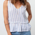 Rails  Mira Peplum Top in Marine Stripe Photo 0