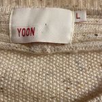 Yoon Anthropologie crewneck sweater lambs wool polka dotted cream Large Yellow Photo 6