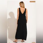Vitamin A  Riviera Cover Up  Dress - Black Crinkle Linen Side Tie Photo 2
