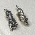 Vintage Novelty Chetah Leopard Big Cat Clip On Silver Earrings Photo 6