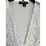 INC International concepts Women's XL Long Sleeve Lace Mesh Bodysuit White New Photo 3