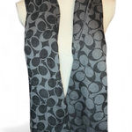 Coach  black/gray signature monogram wrap scarf shawl quiet luxury scandi girl Photo 0