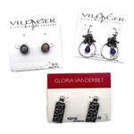 Villager NWT  Gloria‎ Vanderbilt Earrings Studs Dangle Drop Classic Silver tone Photo 0