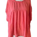 Free People  Terracotta Cotton Gauze Boho Pockets Tie Back Bohemian Tunic ~ LARGE Photo 0