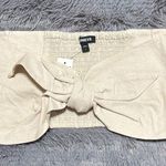 EXPRESS  Linen-Blend Tie Front Bandeau Top Photo 0