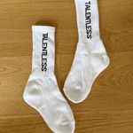 Talentless  - Unisex Vertical Sock in White and Black Photo 0